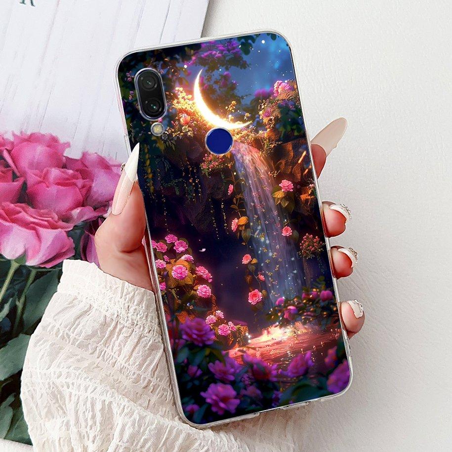 Для чехла Xiaomi Redmi 7 7A Чехол Роскошный Расписной Мягкий Прозрачный Силикон ТПУ Ударопрочный Чехол Для Xiaomi Redmi Note 7 Pro Note7 Coque