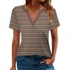 Женская футболка Футболка с принтом с коротким рукавом Повседневные выходные Мода Базовый топ с V-образным вырезом Обычный топ