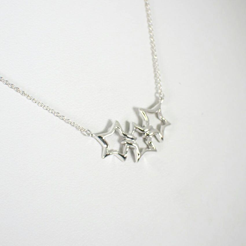 [Used] TIFFANY/Tiffany 925 Triple Star Necklace/j70-6