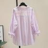 Женская стильная свободная полосатая рубашка с защитой от солнца - корейская летняя повседневная верхняя одежда