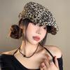 Американский ретро стиль Spice Girl леопардовый принт кепка с козырьком женская сезонная нишевая модная дизайнерская беретка с утиным козырьком