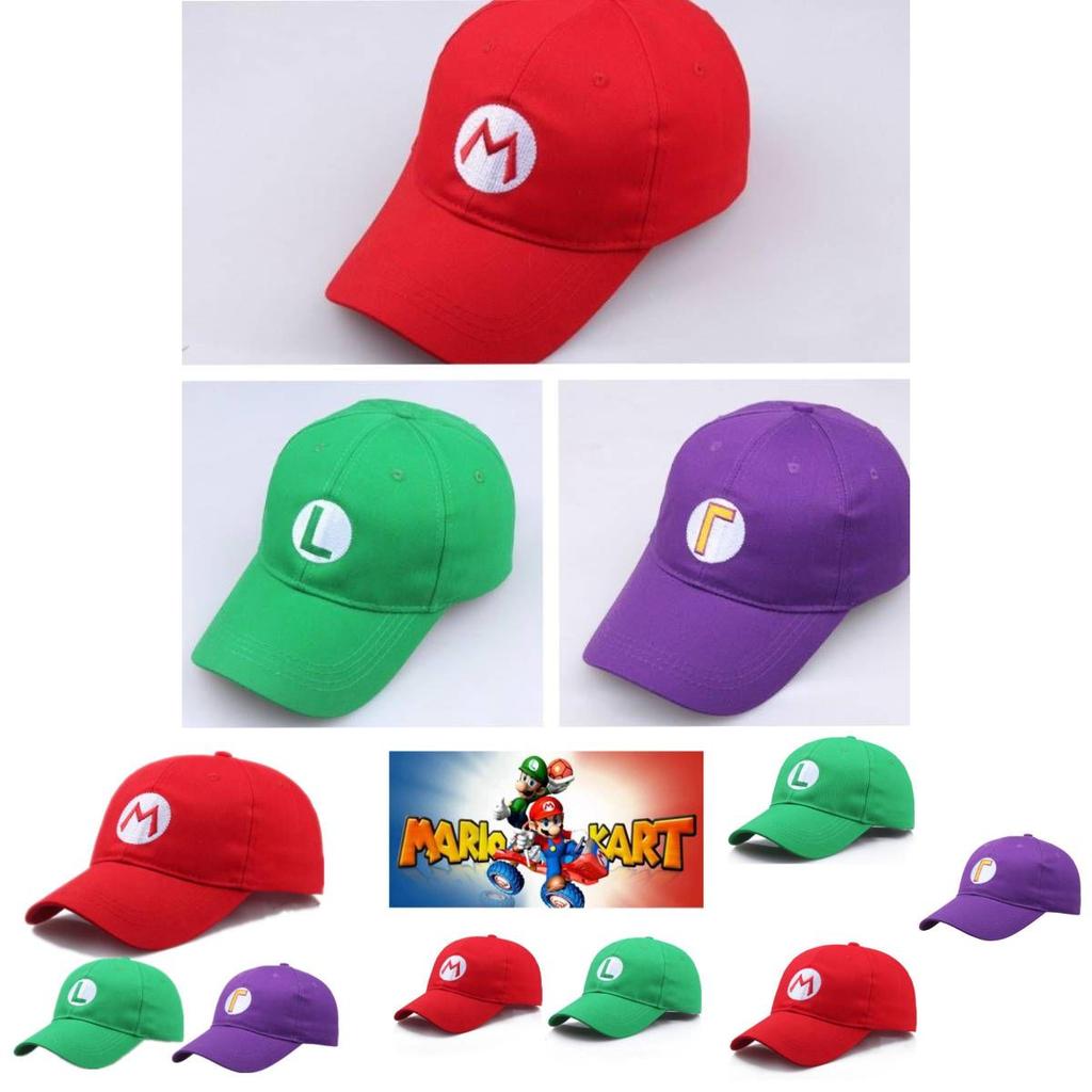 Унисекс Кепка Super Mario с алфавитом Хлопковый твил с коротким козырьком