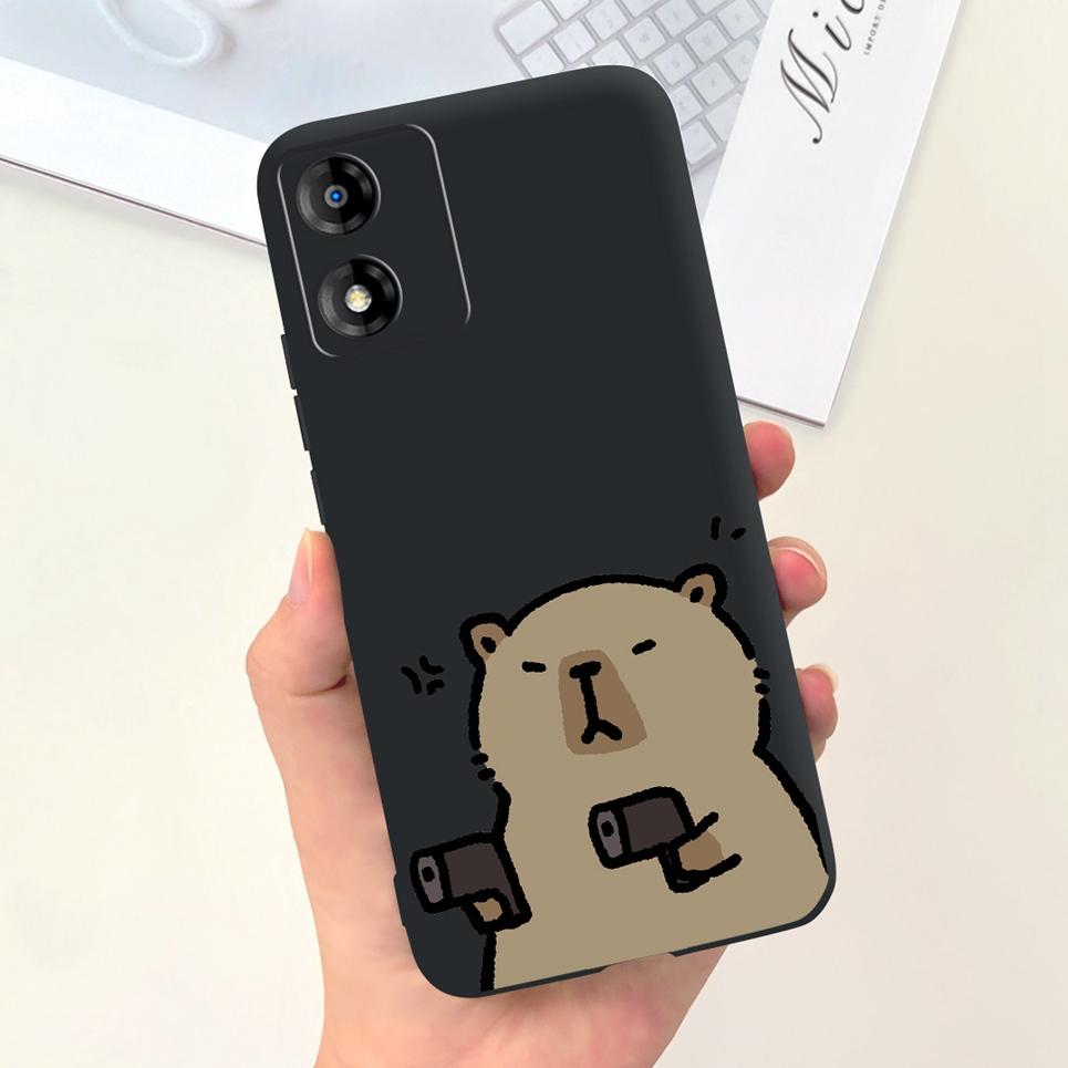Black TPU Case For Motorola MOTO E13 Soft Silicone Camera Protection Cover Lovely Panda Rabbit Duck Cartoon Etui Motorola E13