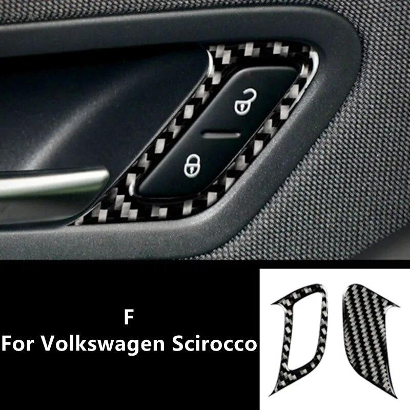 Carbon Fiber Car Interior Trim Strips For Volkswagen VW Scirocco Center Console Gear Shift Frame Panel Sticker Car Accessories