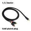Позолоченный 1,5 м/3 м 3,5 мм на 2 RCA мужской аудио кабель 3,5 мм разъем мужской на 2 RCA мужской стерео провод шнур для телефона MP3 DVD усилитель