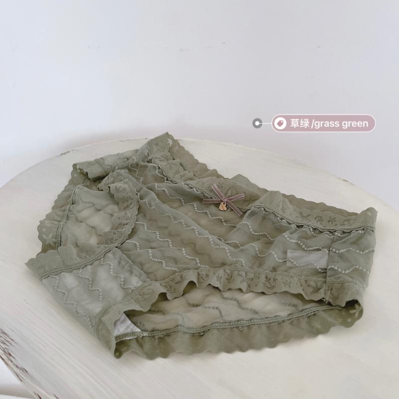 Кружевное нижнее белье, женские летние тонкие удобные хлопковые трусы с промежностью и средней талией, сексуальные бесшовные сетчатые трусы