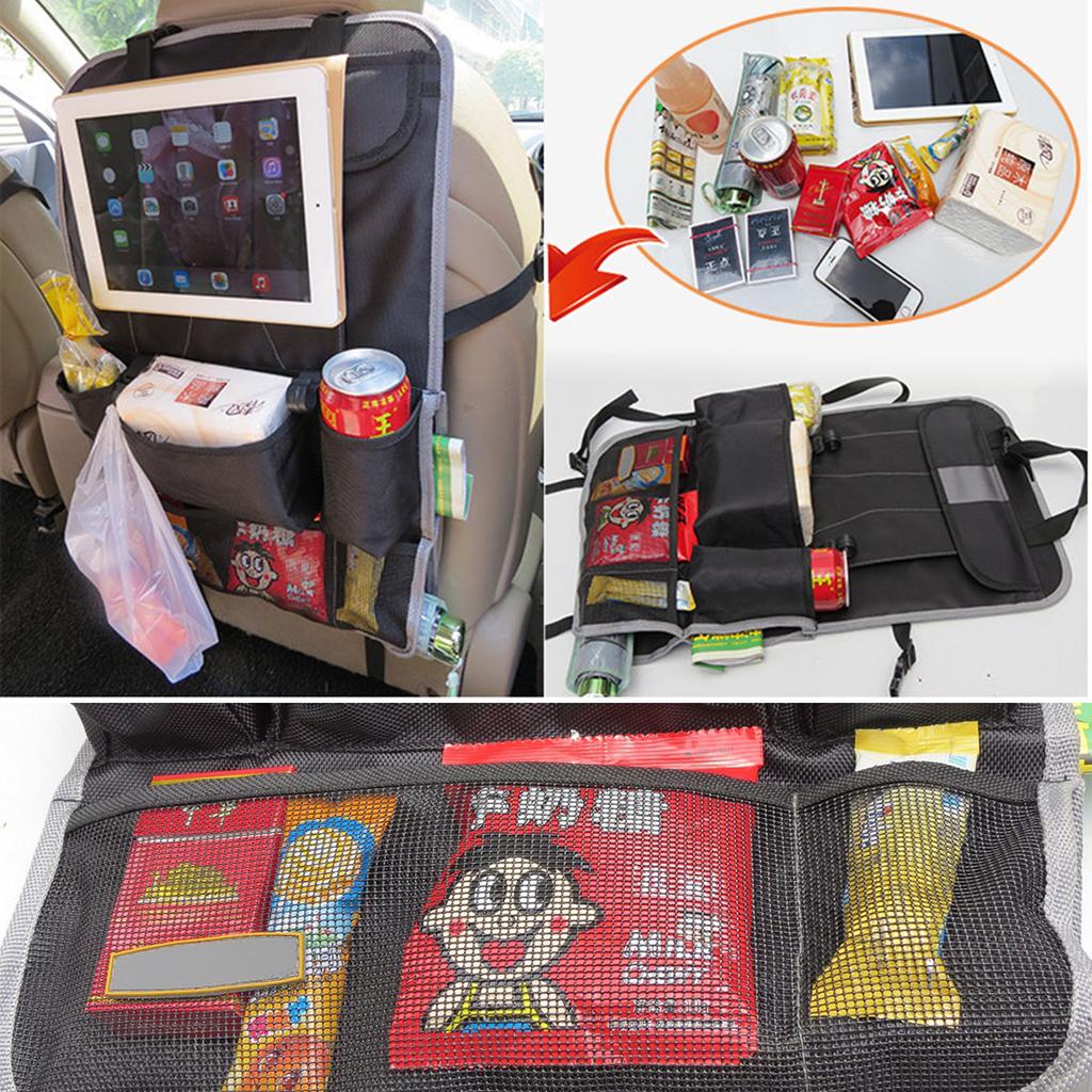 Органайзер на спинку сиденья автомобиля, многокарманная сумка для хранения, сумка из ткани Оксфорд, накладка против пинков
