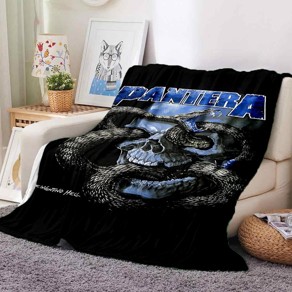 Pantera Skull Flannel Blanket Throw Blanket Soft Warm Sofa Bed Camping home Decor Unique Christmas Gift C926726