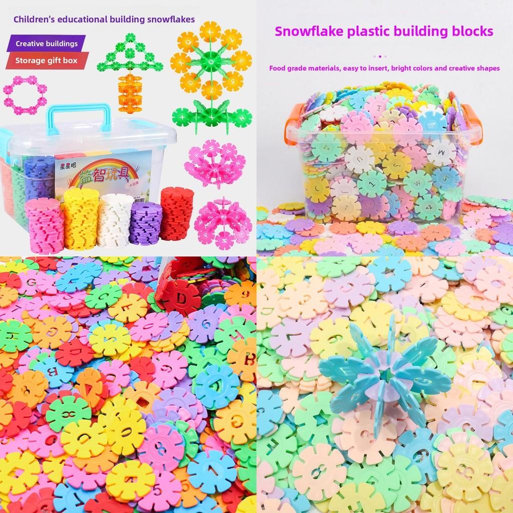 Baby Educational Plastic Snowflake Building Blocks Set For Toddlers And Creative Play