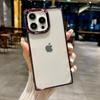 Чехол для телефона с сплошной цветной рамкой и квадратным узором для iPhone 16 Pro Max 15 Pro 14 13 12 11, ударопрочный прозрачный мягкий бампер из ТПУ