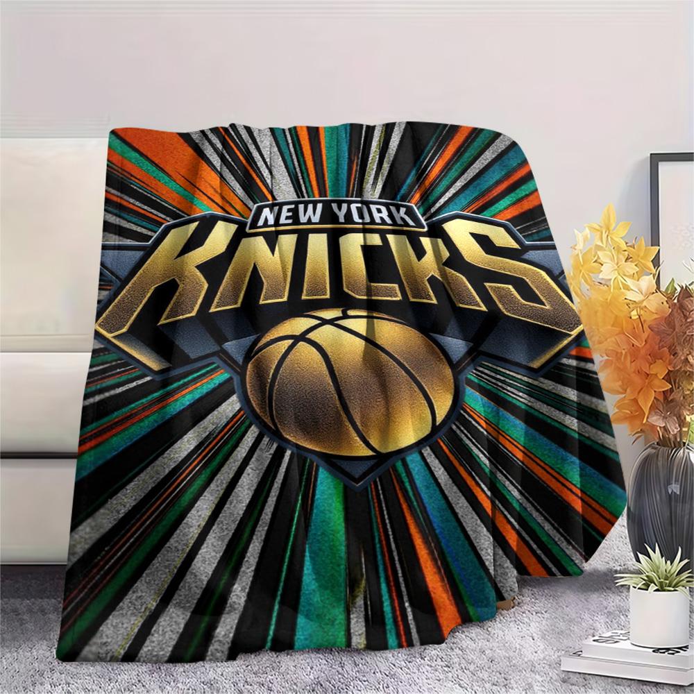 1Pc NY Knicks Print Flannel Blanket High Quality Warm Comfortable Cover for All Seasons Perfect for Gifts Home Decor