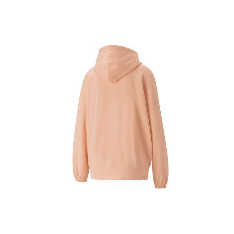 Puma Downtown Graphic Print Long Sleeve Hoodie Women Tops Coral 533049-27