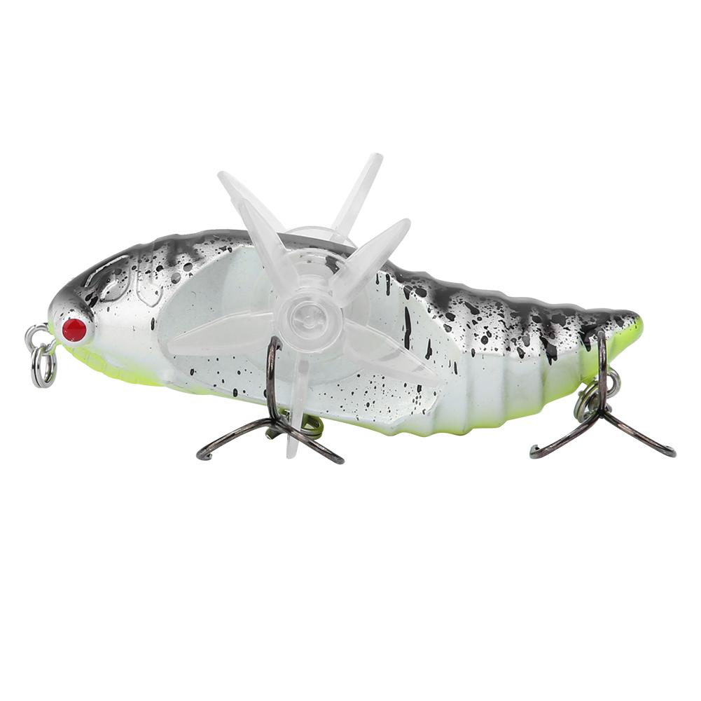 Жесткая приманка для рыбы Bionic Cicada Shape Fishing Bait с вращающимся пропеллером и тройным крючком