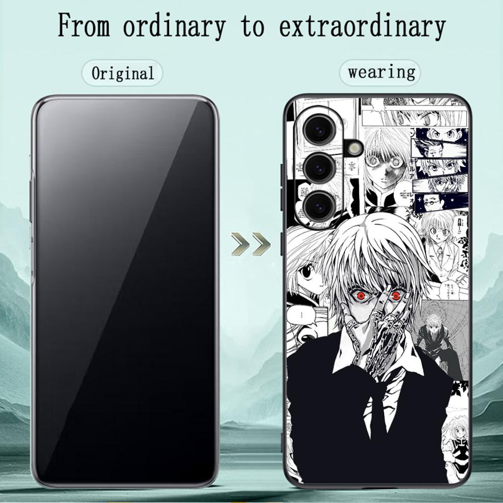 Hunters X Hunters Pop Anime design Phone Case For Samsung Galaxy S25 S24 S23 S22 S21 S20 Plus Ultra Note20 Soft Black
