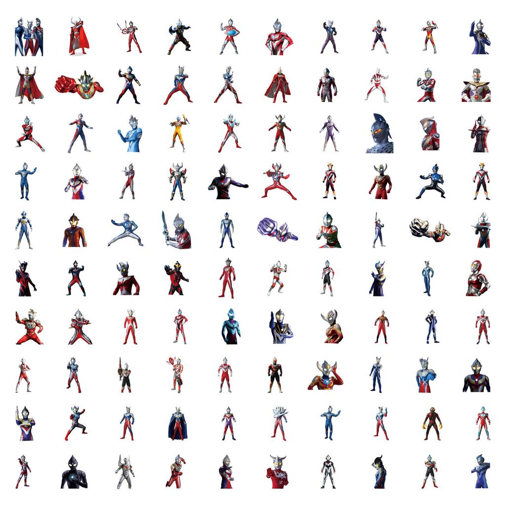 100 стикеров Ультрамена в Q-версии Высокоточные Наклейки для ноутбука, мобильного телефона, билета, Личные декоративные наклейки