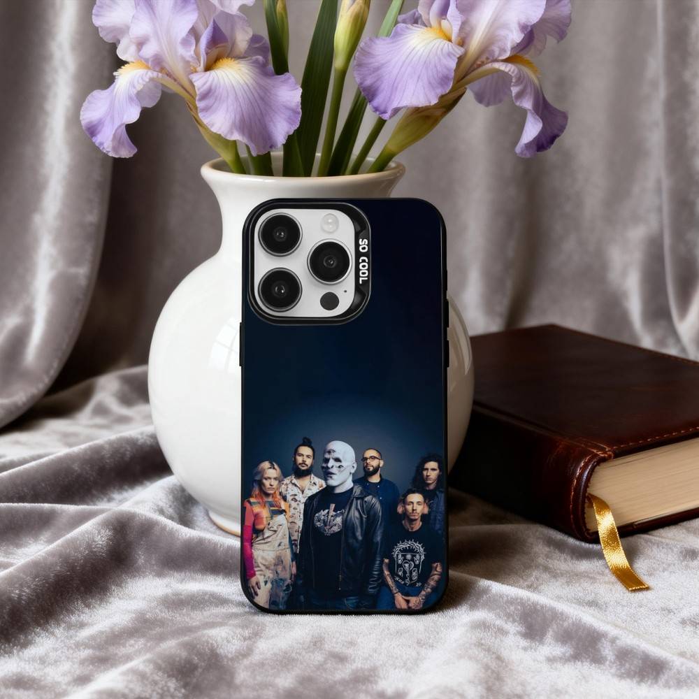 Электрический Rock M-M83 Чехол для телефона с изображением группы Для iPhone17,16,15,14,13,12,11 Plus,Pro Max Конфетный Серебряный Покрытие Внутри Чехла