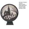 Halloween LED Lantern Wooden Desktop Light Witch Pumpkin Spider Cat Designs Silhouette Ornament Spooky Tabletop Home Party Decoration