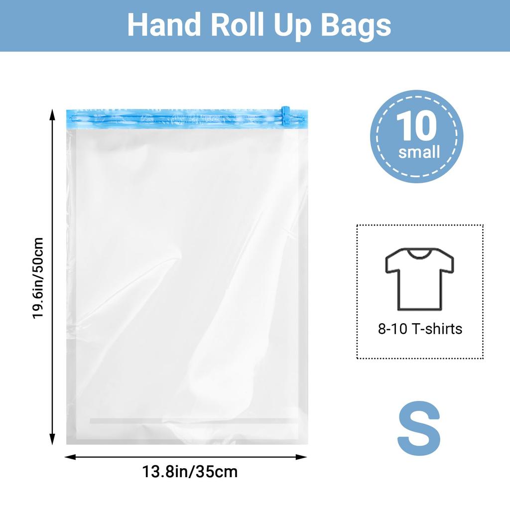 30 Pack Vacuum Storage Bags with Pump Space Saver Storage Bags Vacuum Seal Bags for Clothing Pillows Bedding Travel Organizer