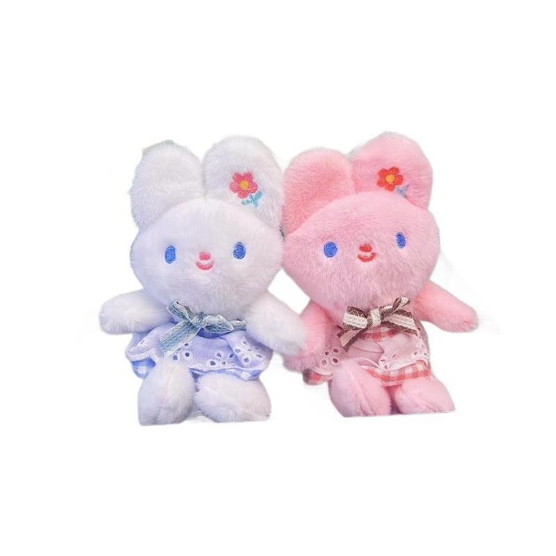 Lovely Cartoon Rabbit Plush Toy Keychain Delightful Bunny Accessory For Handbags
