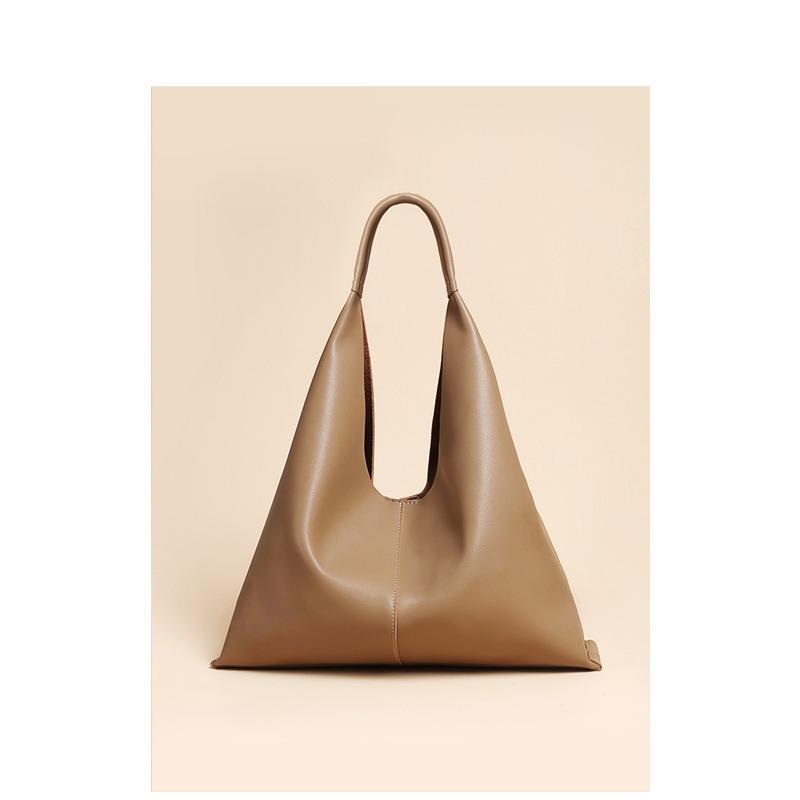 Простая сумка через плечо, большая вместимость, женская сумка из коровьей кожи, сумка-тоут из мягкой кожи подмышкой, большая сумка из натуральной кожи для женщин