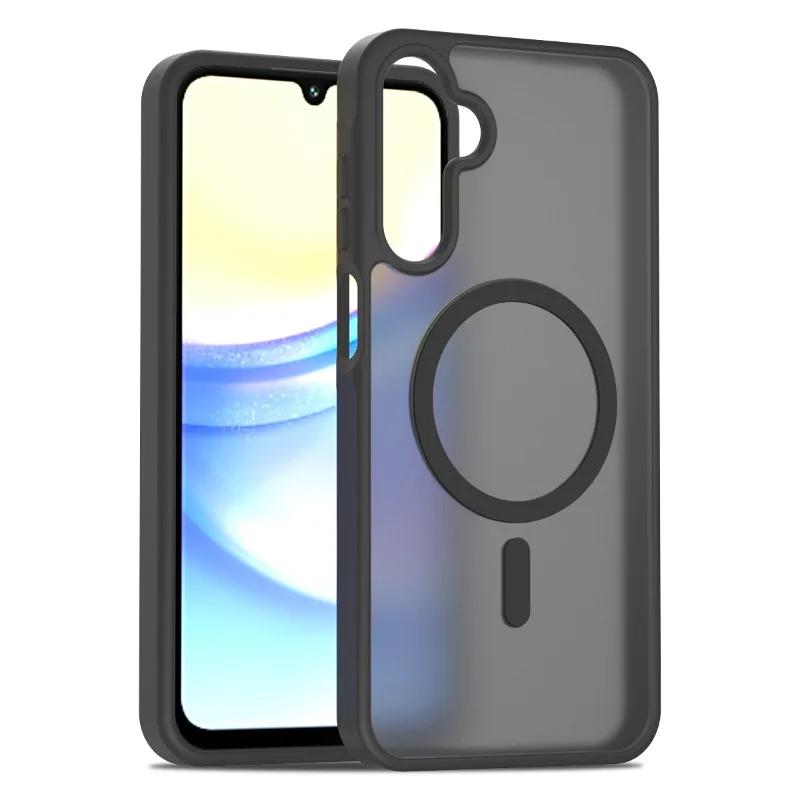 Магнитный матовый полупрозрачный противоударный чехол из поликарбоната для Samsung A56 A36 A26 A16 A06 A55 A35 A25 A15 для чехла для беспроводной зарядки Magsafe