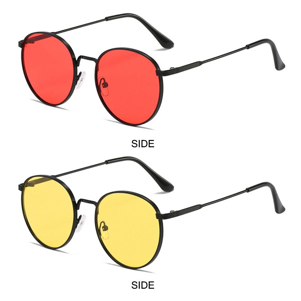 Vintage Metal Frame Sun Glasses UV Protection Hippie Glasses Trendy Round Sunglasses  for Women Men