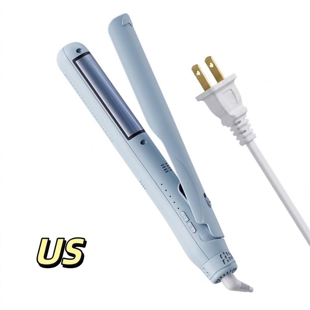 Portable Curved Hair Straightener Dual Use Flat Iron Bouncy Curls Cold Wind Clamp Dorm Use
