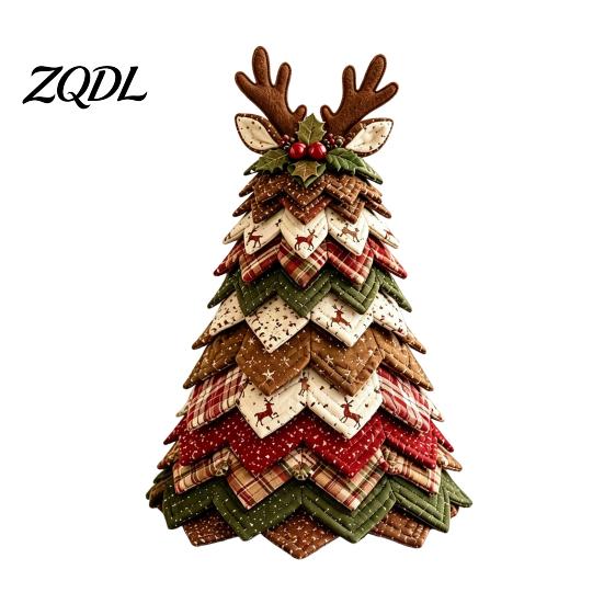 Festive Party Supplies DIY Quilted Christmas Tree Kit, Handmade Fabric Tabletop Decoration, Decorative Wall Accents Holiday Craft Project for