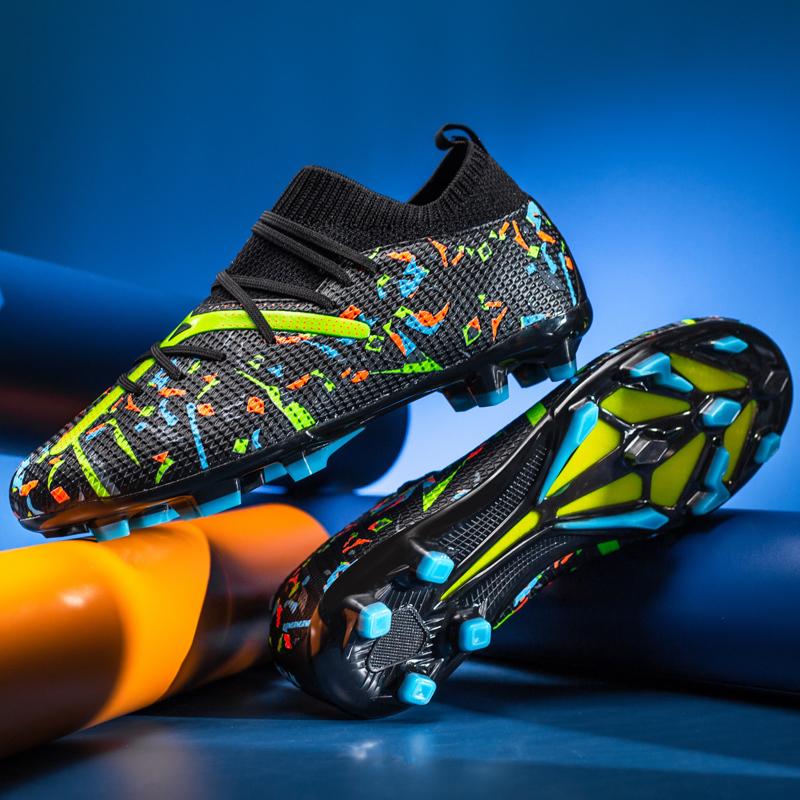 Мужские футбольные бутсы с длинными шипами и высокой лодыжкой, футбольные бутсы FG, уличные бутсы для травы, футбольные бутсы, тренировочные спортивные футбольные бутсы