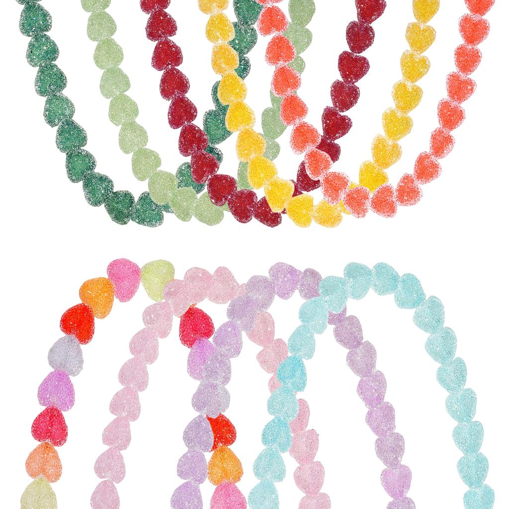 Милое ожерелье-подвеска из смолы в форме сердца, яркие цвета, легкое, удобное, регулируемая цепочка, аксессуар для повседневной носки