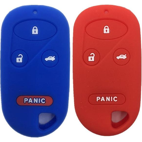 Red and Blue Silicone Rubber Key Fob Case Key Covers Key Jacket Skin Protector fit for Accord