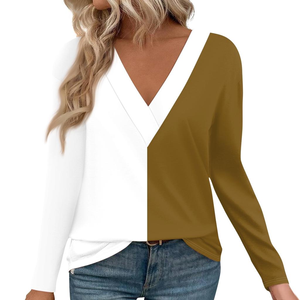 Женские рубашки с длинным рукавом и V-образным вырезом, нарядные повседневные топы, модные свободные туники, топы, блузки