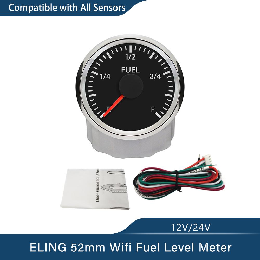 ELING 52mm WiFi Electrical Fuel Level Meter Compatible with All Types and Ranges Ohm Signal Sensor DC 9-32V for Car Tractor