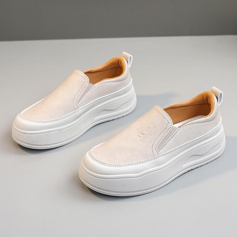 Rd1901 Новые белые туфли, женские весенне-летние туфли с поднятой подошвой, универсальные однослойные туфли, износостойкие повседневные туфли