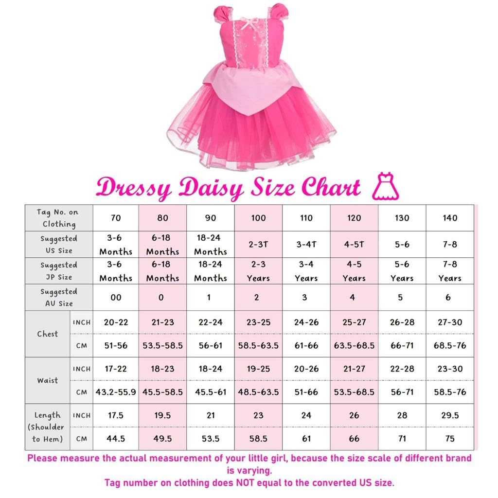 Little Girls Princess Costume Fancy Summer Dress Outfit with Accessories Size Years Hot Pink [Dressy Daisy] 7-8
