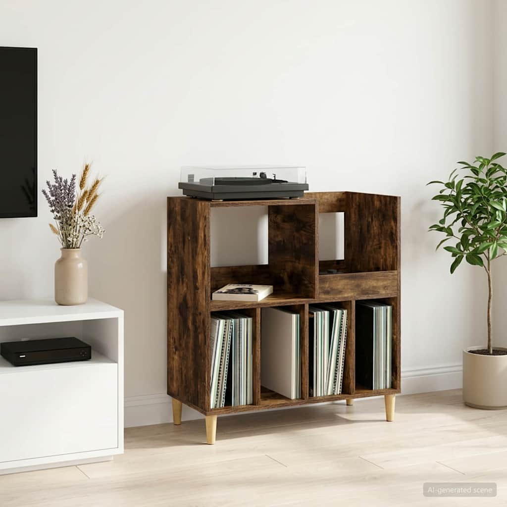 Record Player Stand Smoked Oak 82 x 39.5 x 82.5 cm