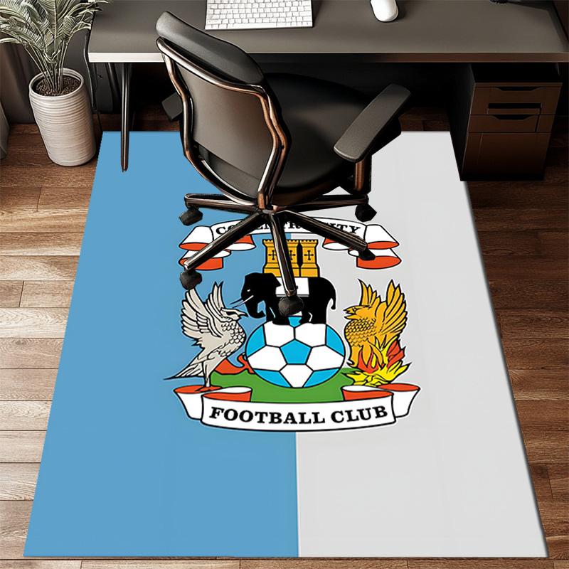 Coven-try Football Club Crest Printed Office Carpet Chair Cushion Entryway Rug, Rugs for Living Room, Bedroom Christmas gifts