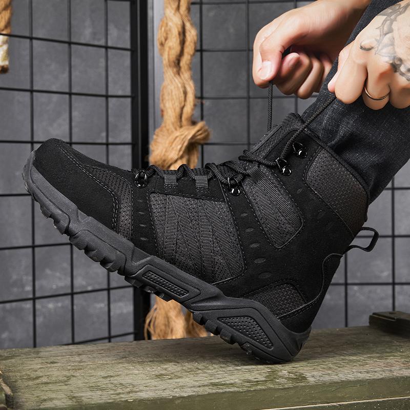 Весна/осень Дышащие ботинки для походов в пустыне Мужские высокие ботинки для активного отдыха и туризма Легкие тактические боевые ботинки