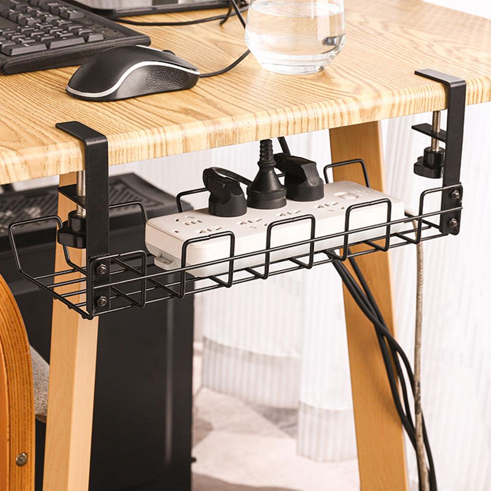 Wire Basket Shelf Under Table Storage Rack Wire Desk Cable Under Management Tray Cord Organizer Rack Wire Cable Shelf Basket