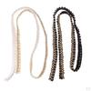 1 Yard Artificial Pearl Beaded Lace Ribbon Applique Sewing for Dress Decoration 0.59 Inch - Black