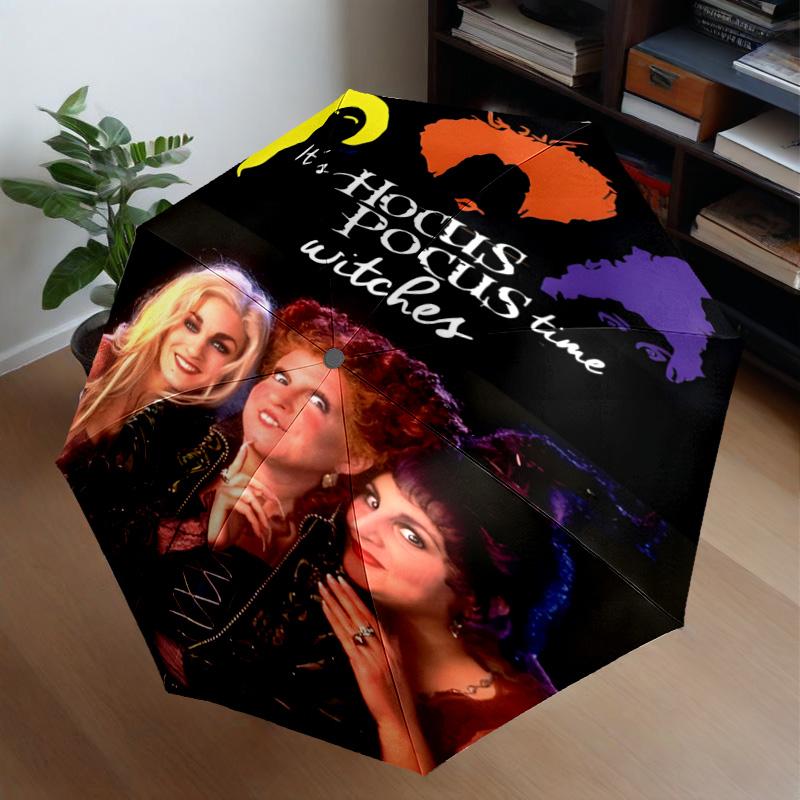 Hocus Halloween Night Umbrella 8-Frame for Travel, Camping, Casual Lightweight Portable Umbrella, Essential for Every Family Holidays Gift