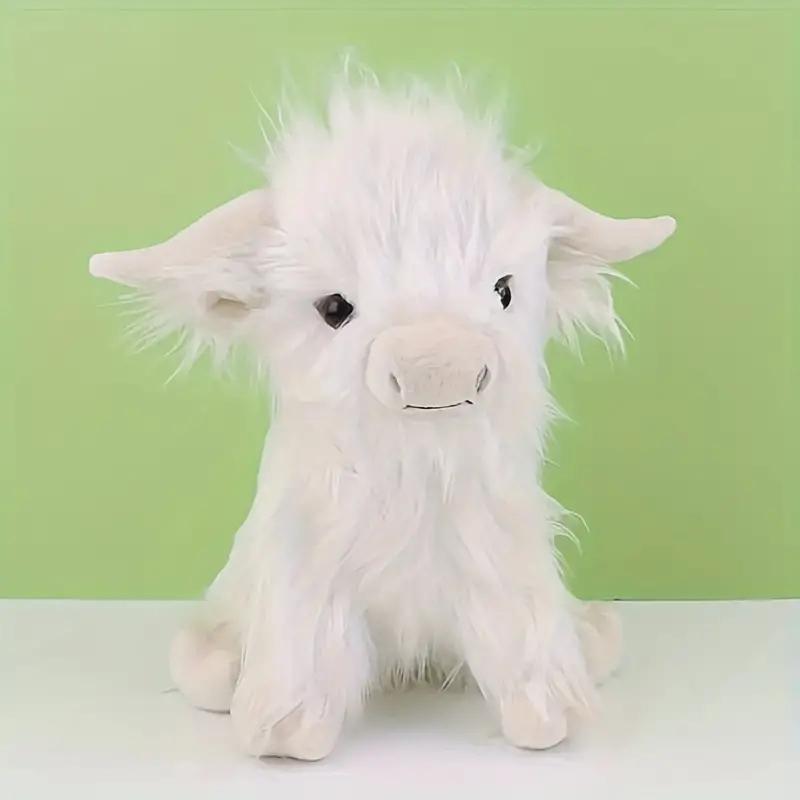 30cm Cream Highland Cow Plush Toy Soft Stuffed Animal Doll Cute Gift For Kids Boys And Girls