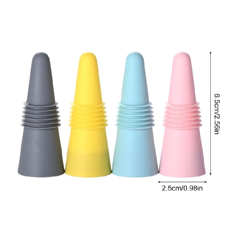 4 шт. Силиконовые уплотнители для винных бутылок, многоцелевые пробки для напитков с резьбовым уплотнением, аксессуары для сохранения напитков