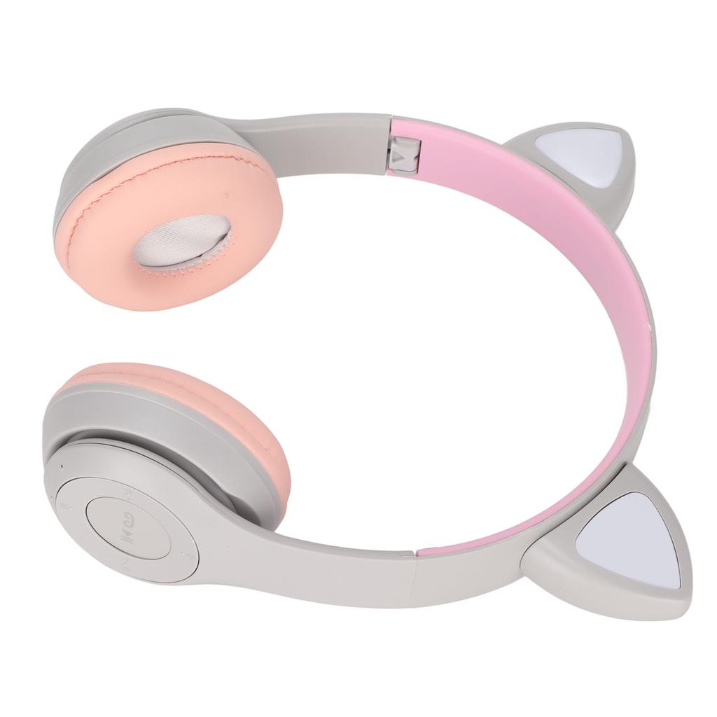 Bluetooth-гарнитура с кошачьими ушками и шумоподавлением, выдвижная беспроводная, подключаемая карта, светодиодный цветной светильник для детей