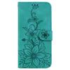 For Honor 400 Pro 5G (Global) Stand Case Lily Flower Imprint Leather Phone Cover with Wrist Strap