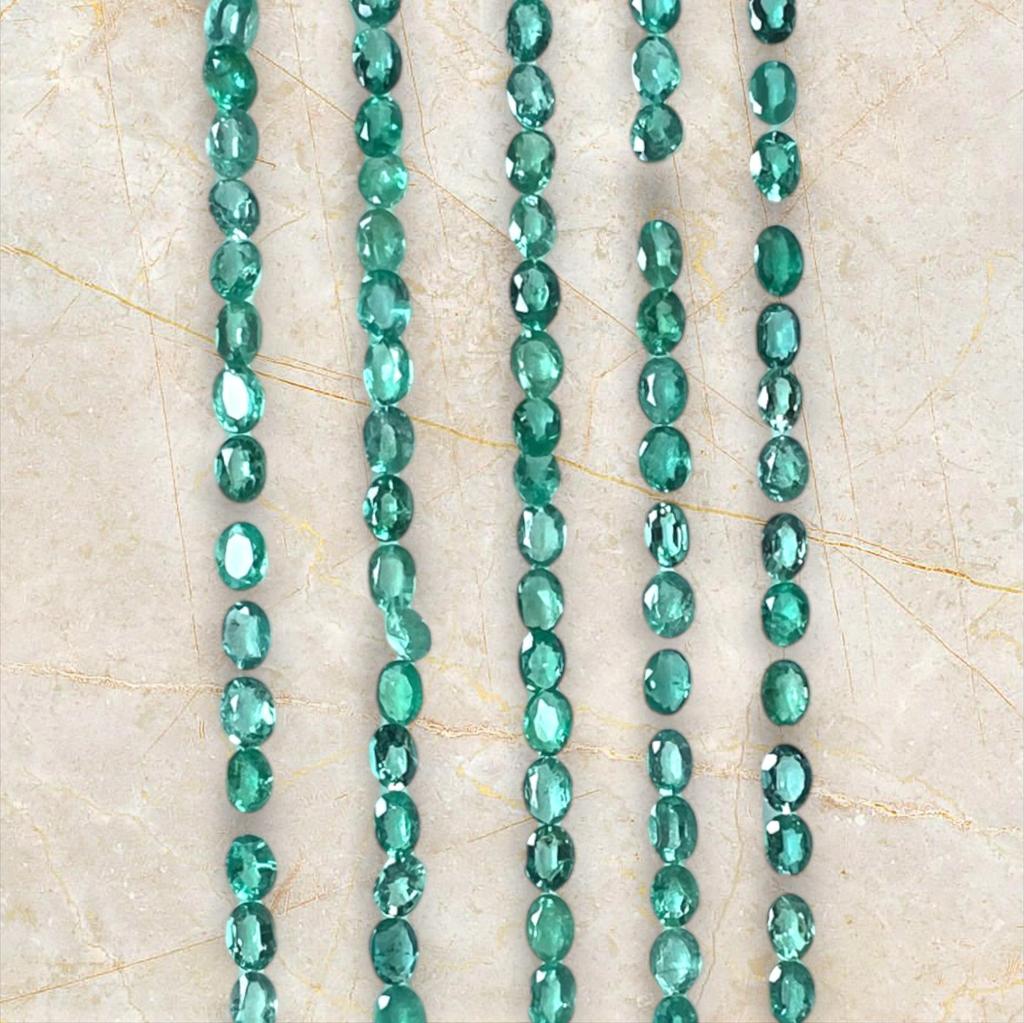 Natural Emerald Oval Cut Gemstone Lot, Loose Gemstone Lot, Zambian Emerald Stone, All Size Oval Shapes For Making Ring and Jewelry.