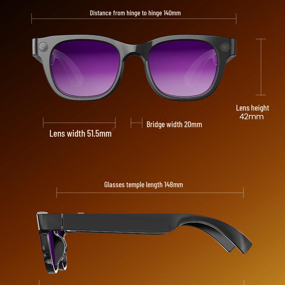Smart Glasses E06: 800W Pixel AI, HD Photo & Video Recording with Voice Call & Translation