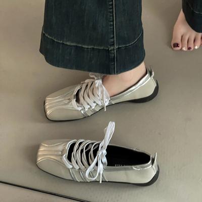 Ретро туфли-одинарки Dexun на шнуровке, цветные балетки, женские летние туфли в французском стиле, в стиле феи, повседневные туфли Мэри Джейн