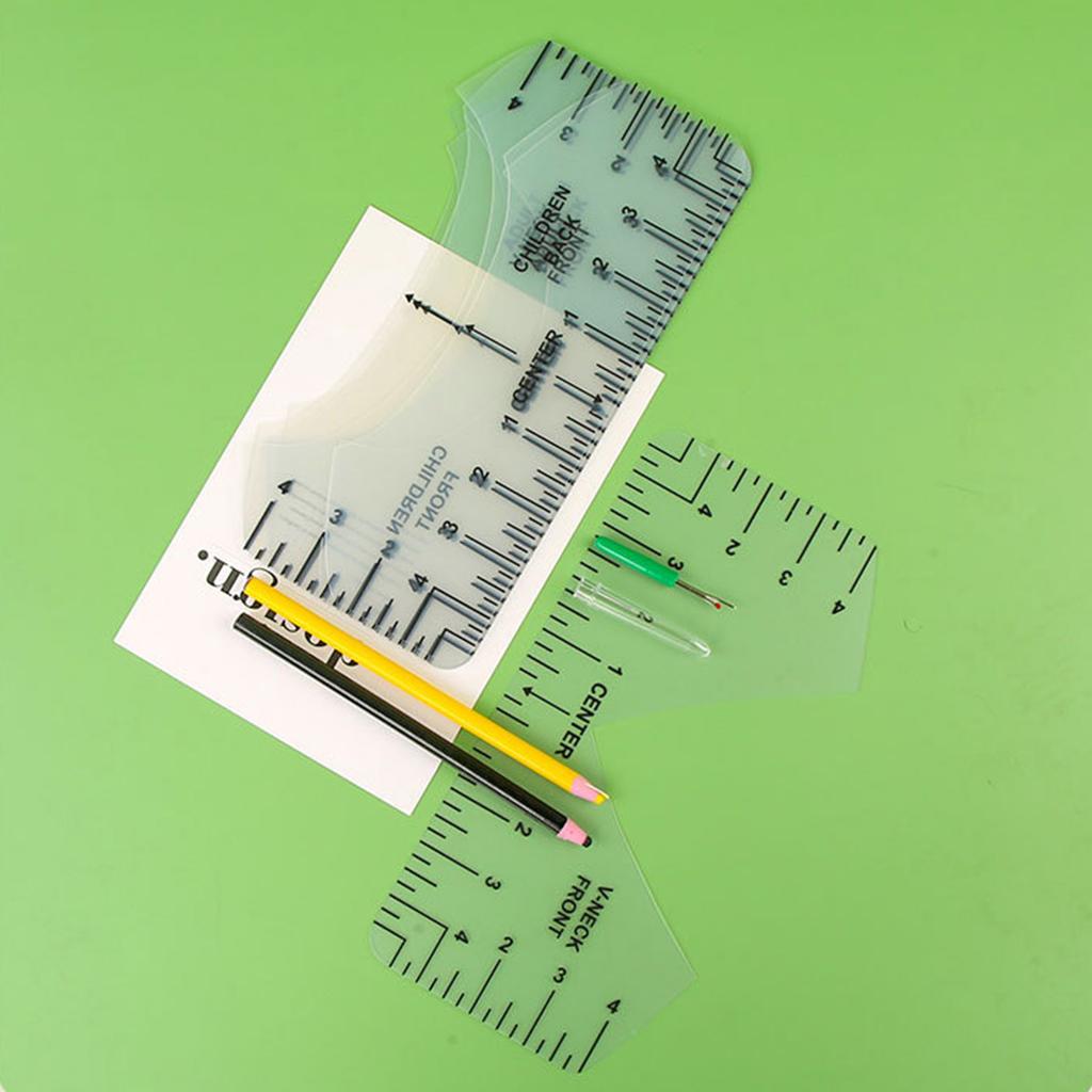 Футболка Линейка для Центровки Футболки Наборы Линеек для Выравнивания Футболки Футболка Набор Шаблонов для Трафаретной Печати Термо/Виниловой Прессой