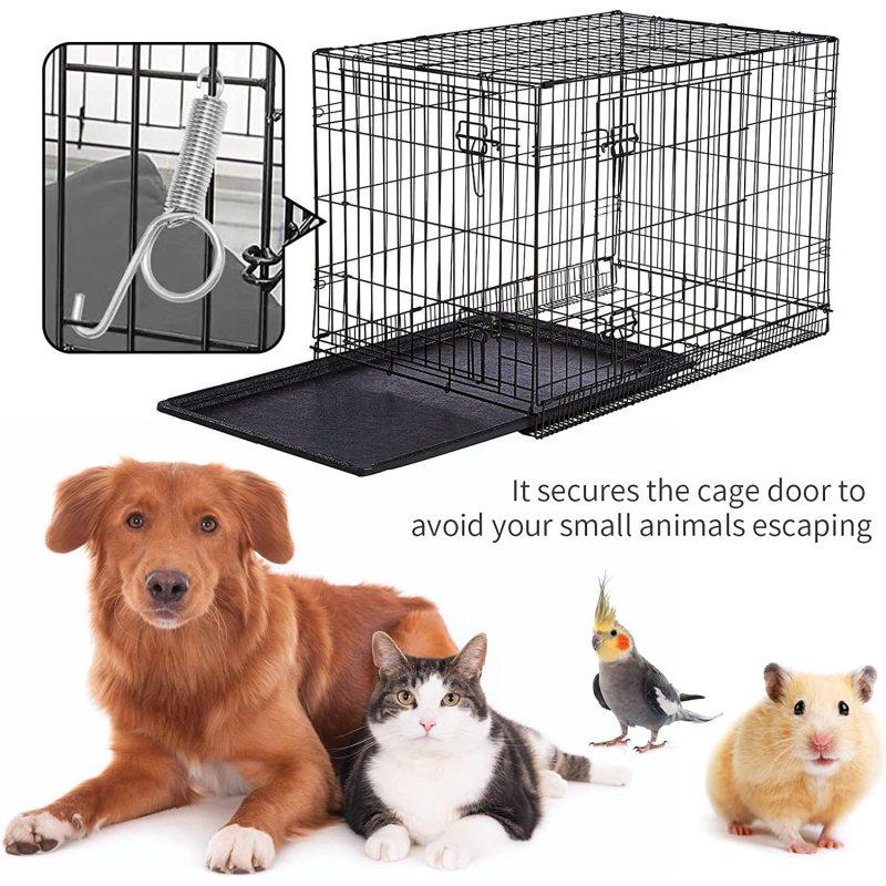 10 шт., пружинная защелка для клетки, многофункциональная дверная клетка, пружинный крючок, металлический крючок с пружинной защелкой для фиксации двери клетки для домашних животных